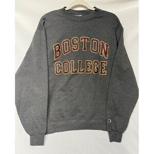 Champion Boston College Crewneck / Pullover Medium Gray Embroidered